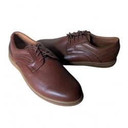 PÓŁBUTY skóra  męskie szersze  w palcach brąz 41