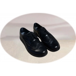 Wygodne skórzane czarne półbuty Moskała tęgG nr.42