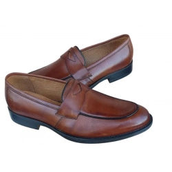 Wygodne skórzane półbuty wsuwane  brąz tęg G nr.41
