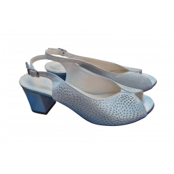 Sandały damskie ze skóry Srebro_satyna nr.37 obc.6