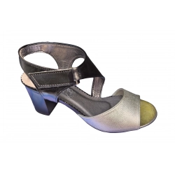 Sandały damskie czarno-zlote ze skóry obc7 cm nr37