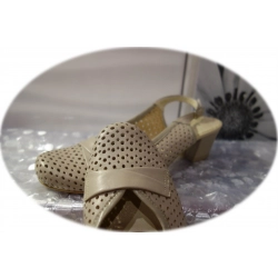 Sandały damskie cappuccino obcas 5 cm 37