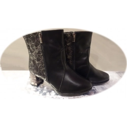 Botki damskie czarne obcas 6,5cm nr.39