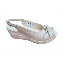 Sandały damskie Natalii ze skóry beżowe obc.6 nr.38