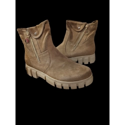 Botki skórzane trapery beż obcas 4 cm nr.38 trapery