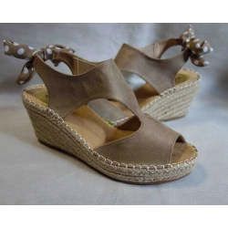 sandały damskie ESPADRYLE brąz tęg G 41