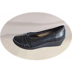 Czółenka damskie ze skóry czarne obc.5 cm nr.41