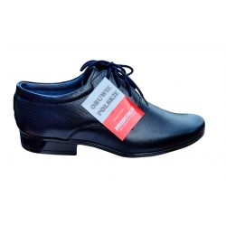 Eleganckie skórzane półbuty Moskała granatowe tęg G nr.36
