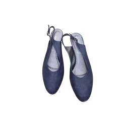 Sandały damskie ze skóry granatowe obcas 5,5cm nr.37