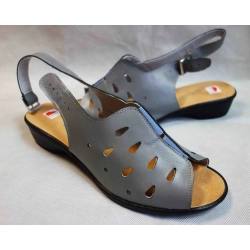 BARDZO SZEROKIE SANDAŁY damskie POPIEL  tęg. H 41