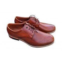 Eleganckie skórzane półbuty Brązowe tęg G nr.37
