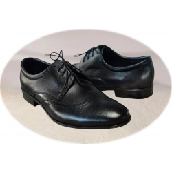 Męskie skórzane czarne półbuty tęg G nr.41