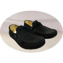Wygodne skórzane mokasyny czarne tęg G nr.42