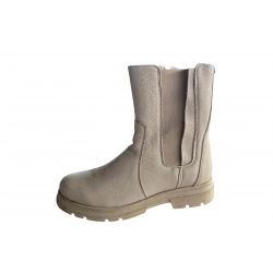 Botki damskie ze skóry beż obc.4cm nr.37