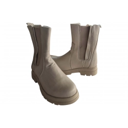 Botki damskie ze skóry beż obc.4cm nr.37