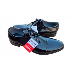 Eleganckie skórzane półbuty Moskała czarne tęg G nr.42