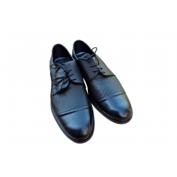 Eleganckie skórzane półbuty Moskała czarne tęg G nr.44