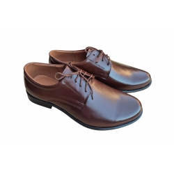 Eleganckie skórzane półbuty Moskała brązowe tęg G nr.40