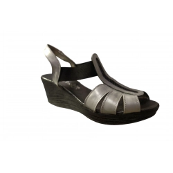 Sandały damskie popielate obcas 5 cm 37
