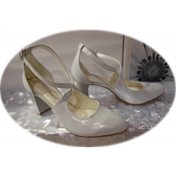 Sandały damskie srebrne obcas 7,5 cm 37