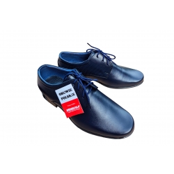 Eleganckie skórzane półbuty Moskała granatowe tęg G nr.36