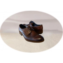 Klasyczne skórzane półbuty ciemny brąz tęg G nr.42