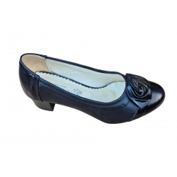 Czółenka damskie ze skóry czarny obc.4 cm nr.37