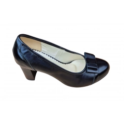 Czółenka damskie ze skóry czarny obc.7 cm nr.37