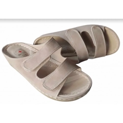 klapki bez z regulacją na szeroką stopę koturn rzep 39