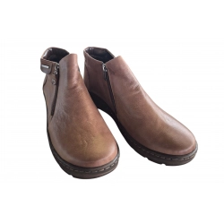 Botki damskie ze skóry kawowy obc.4 cm nr.40