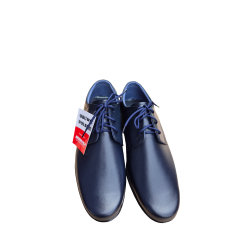 Eleganckie skórzane półbuty Moskała granatowe tęg G nr.35