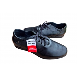 Eleganckie skórzane półbuty Moskała czarne tęg G nr.43