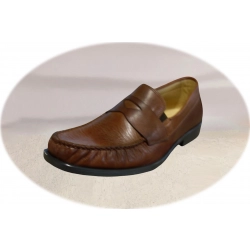 Wygodne skórzane mokasyny brązowe tęg G nr.42