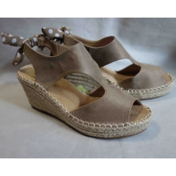 sandały damskie ESPADRYLE brąz tęg G 41