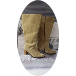 Kozaki damskie beż obcas 6,5cm nr.41