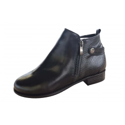 Filipczyk Skórzane czarne botki obcas 2,5 cm nr.40