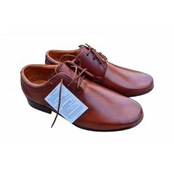 Wygodne skórzane półbuty dziecięce brązowe tęg G nr.34