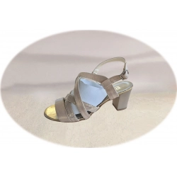 Sandały damskie skórzane beżowe obcas 6 cm nr..38