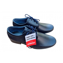 Wygodne skórzane półbuty dziecięce granatowe tęg G nr.35