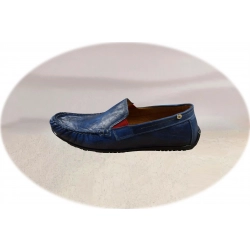Skórzane niebieskie mokasyny tęg G nr.44