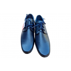 Eleganckie skórzane półbuty Moskała granatowe tęg G nr.36