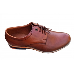 Eleganckie skórzane półbuty Brązowe tęg G nr.37