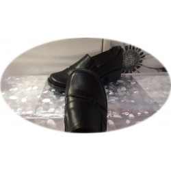 Mokasyny damskie czarne obcas 3,5cm nr.36