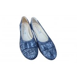 Balerinki damskie ze skóry Granatowe nr.37