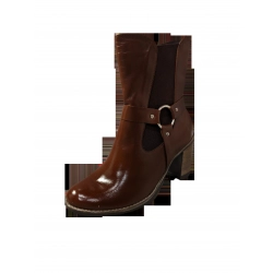 Botki skórzane brązowe wyższe obcas 7cm nr.37
