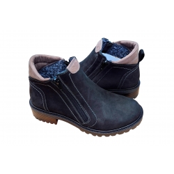 Botki Czarne skórzane obc.4cm nr.37