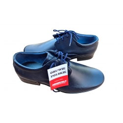 Wygodne skórzane półbuty dziecięce granatowe tęg G nr.35