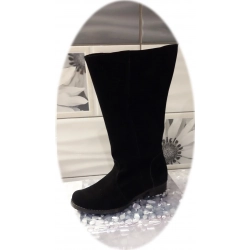 Kozaki damskie czarne ZAMSZ SZEROKA ŁYDKA AŻ 46 CM .42,5
