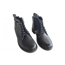 Botki damskie ze skóry czarne obc.3cm nr.38