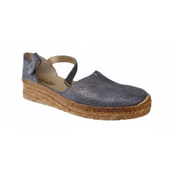 Espadryle damskie szare koturn 4cm nr.38
